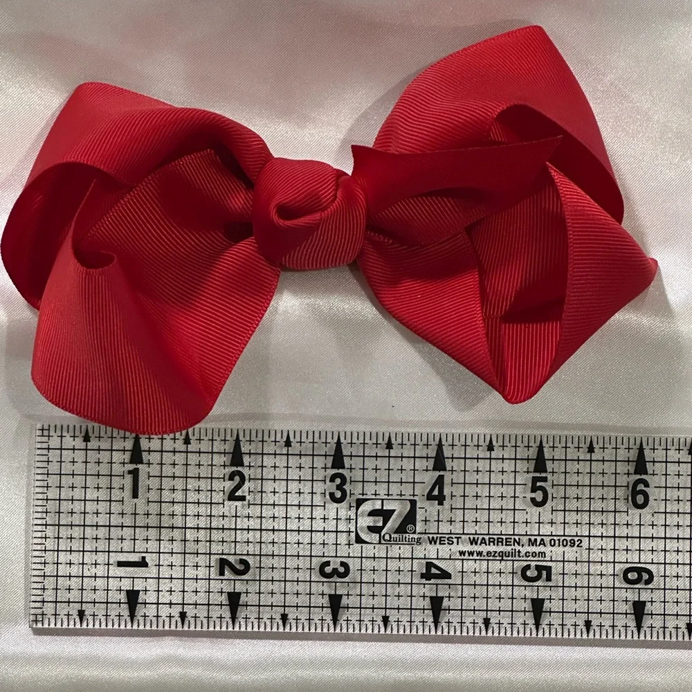 Bright Red Grosgrain Hair Bow Clip- bundle 2+ for shipping savings.